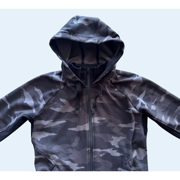 ATHLETA Triumph Camo Grey Black Full Zipper Hoodie Size Large - Picture 4 of 8